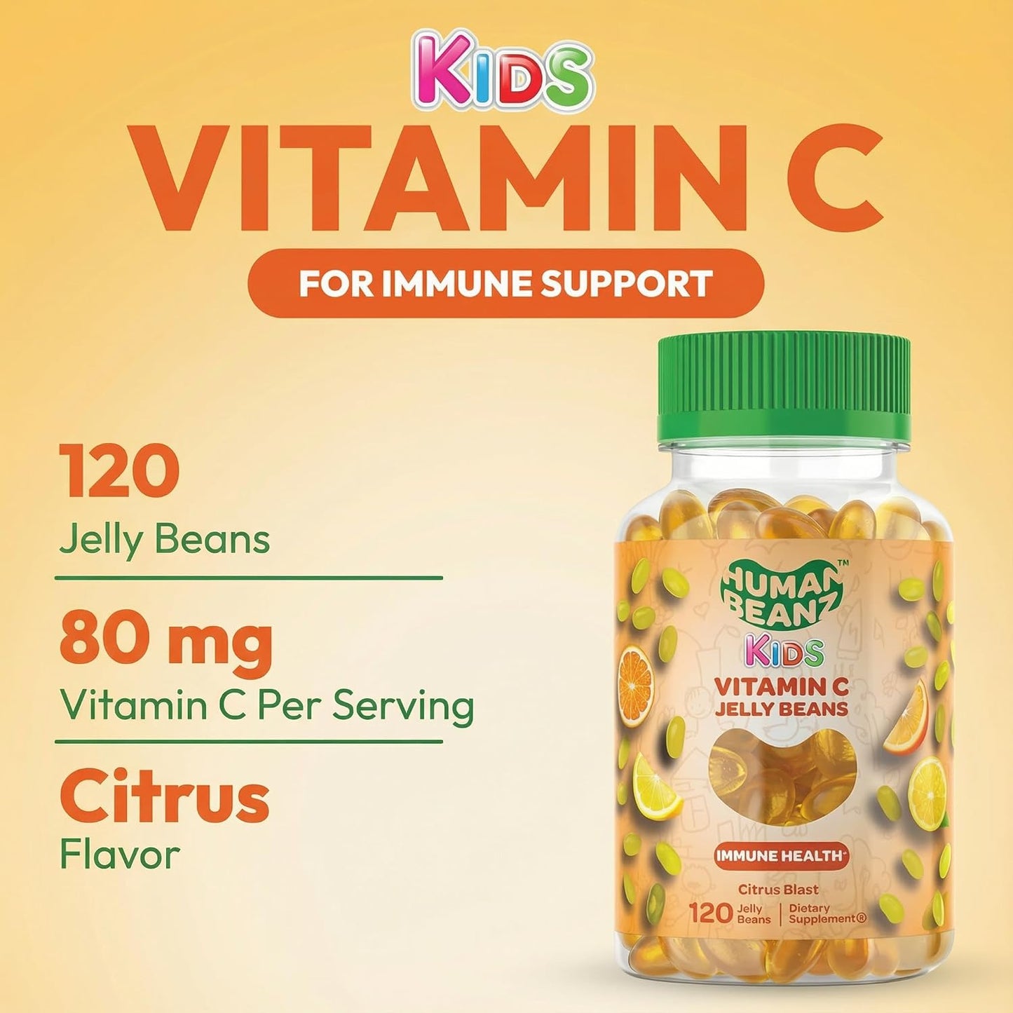 Human Beanz Vitamin C Jelly Bean Gummies for Children - 120 Count - görsel 2