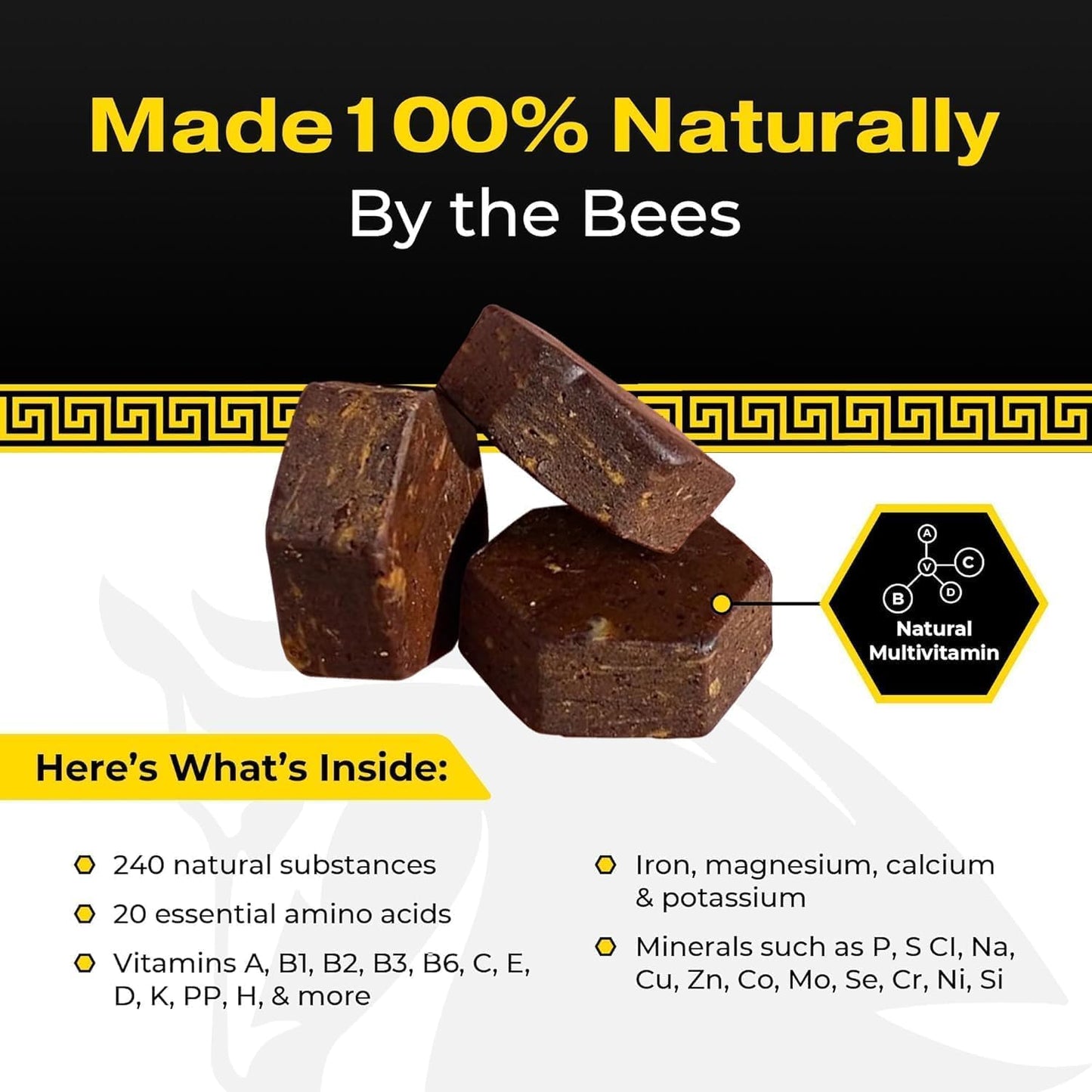 Spartan Bee Bread Chewables – Raw Organic Natural Multivitamin with Bee Pollen, Propolis & Royal Jelly - görsel 4