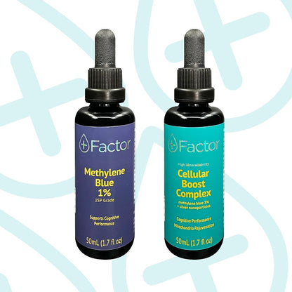 Plus Factor Cellular Boost Complex – 3% USP Grade Methylene Blue & Silver Nano Particles – Brain Focus & Improved Memory – Mitochondria Booster – Boost Oxygen – Produce More Energy