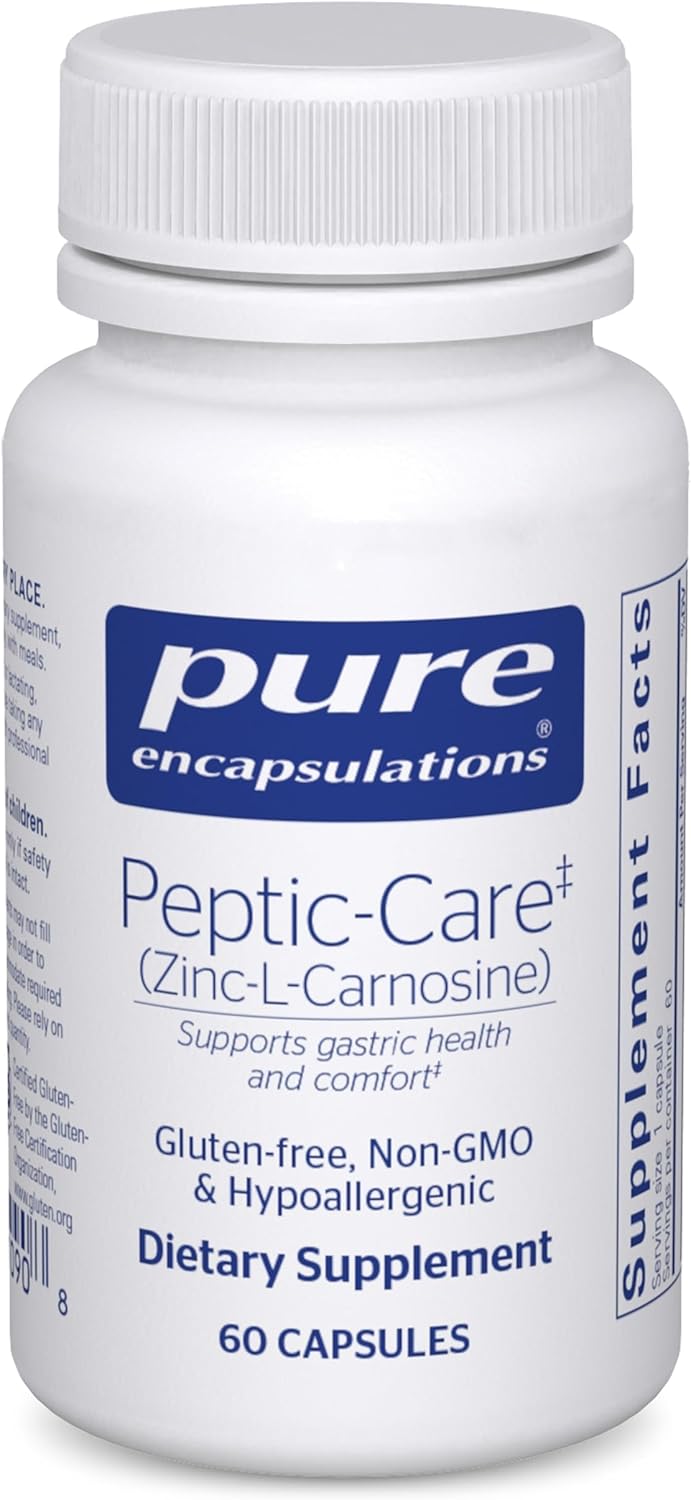 Pure Encapsulations Peptic-Care - Zinc-L-Carnosine - Gut Health & Antioxidant Supplement - Vegan & Gluten-Free - 60 Capsules - görsel 1