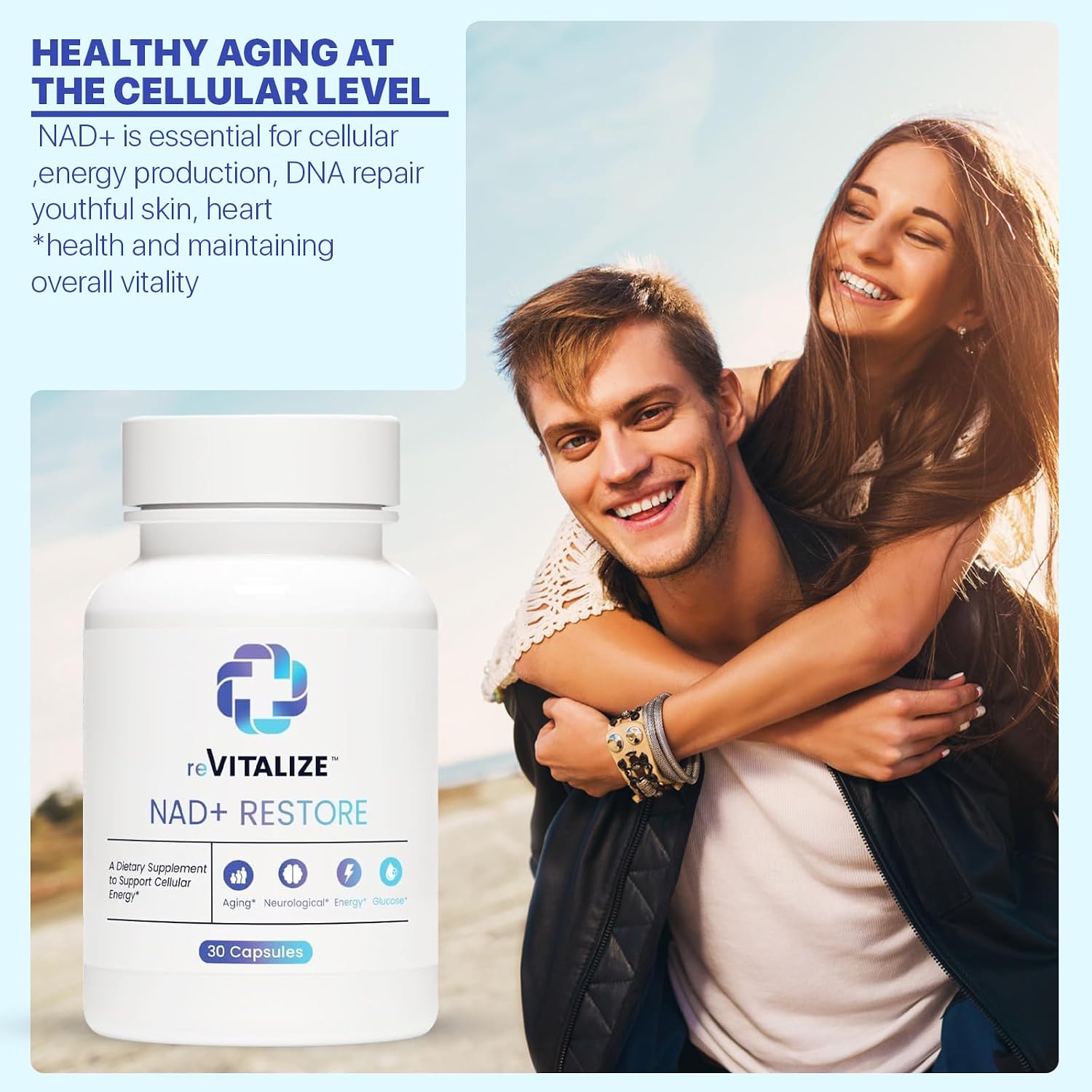 NAD+ Supplement 750mg - Advanced Nicotinamide Riboside for Healthy Ageing & Supports Cellular Energy | NAD Plus Promotes Brain Health with High Absorption Formula Third Party Tested 30 Servings - görsel 6