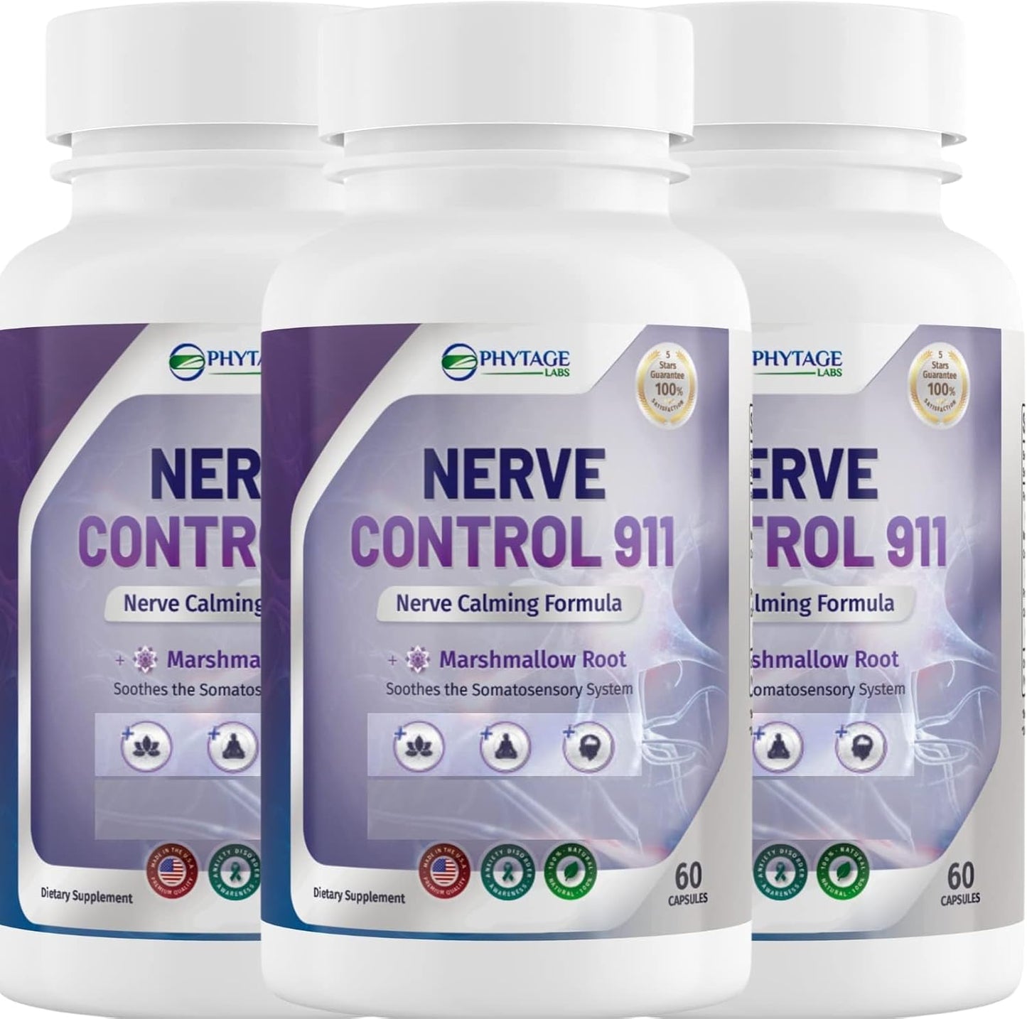 Phytage Labs Nerve Control 911 – Herbal Nerve Support Supplement – 60 Capsules - görsel 9