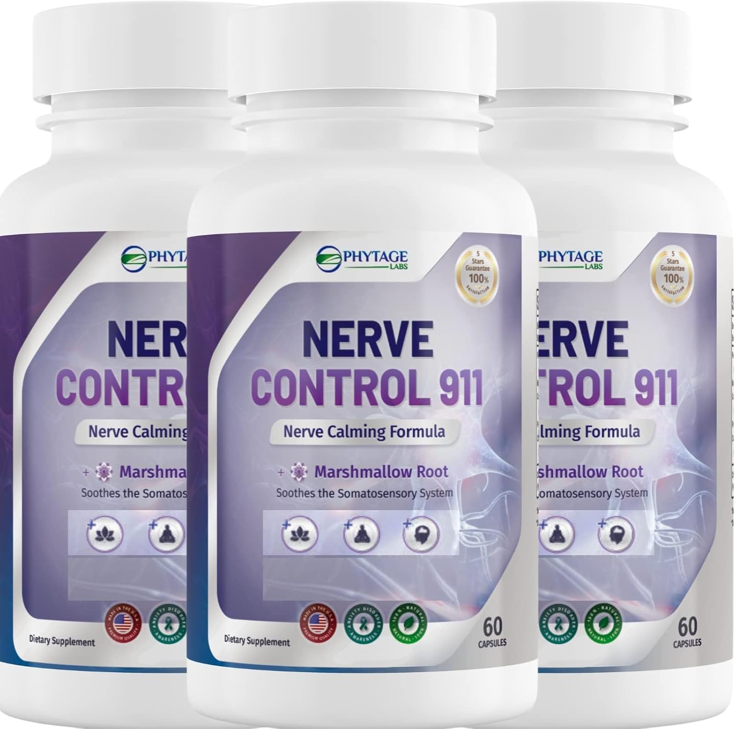 Phytage Labs Nerve Control 911 – Herbal Nerve Support Supplement – 60 Capsules - görsel 9