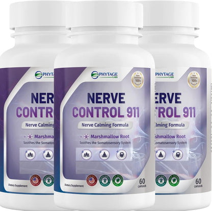 Phytage Labs Nerve Control 911 – Herbal Nerve Support Supplement – 60 Capsules