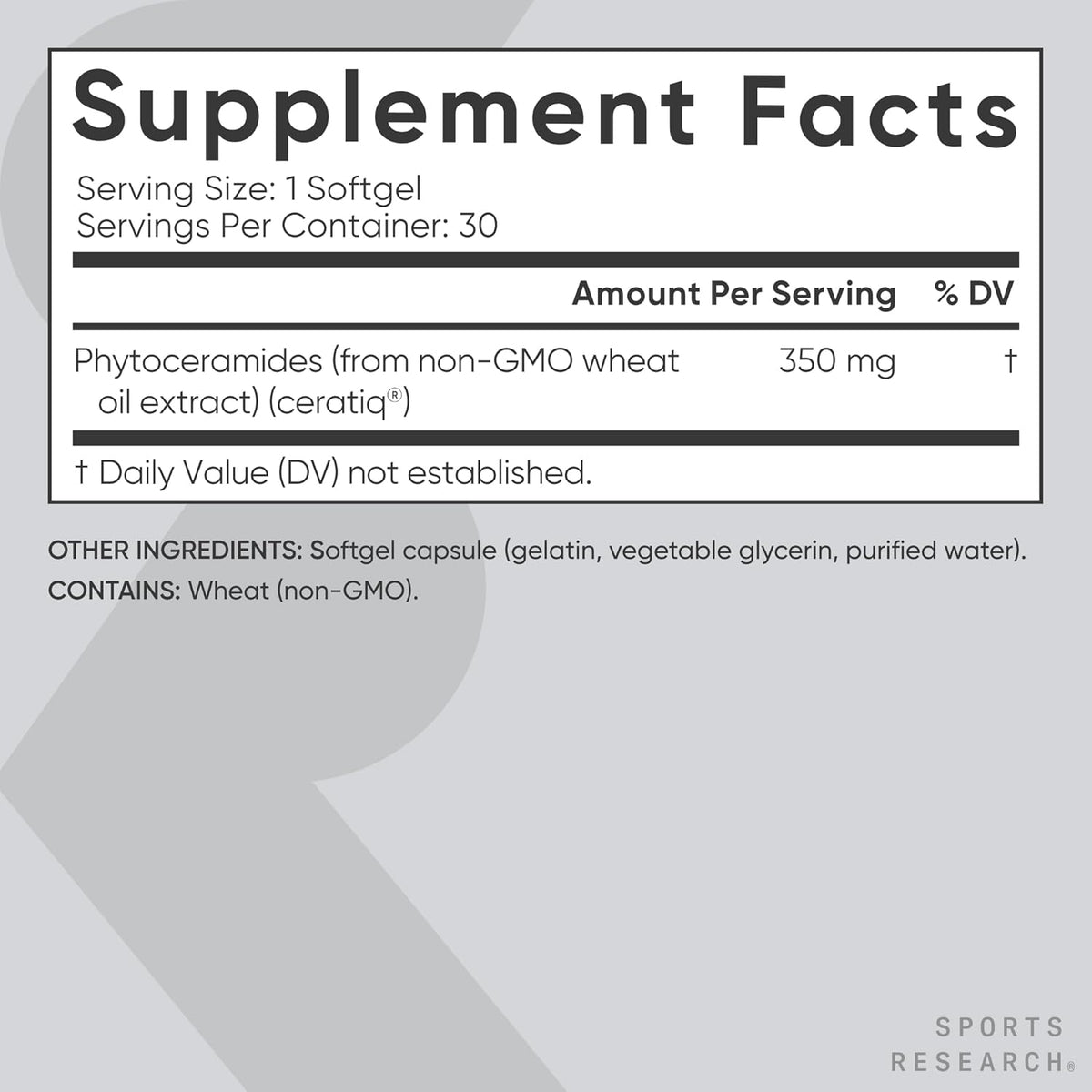Sports Research Phytoceramides 350mg - 30 Liquid Softgels - görsel 5