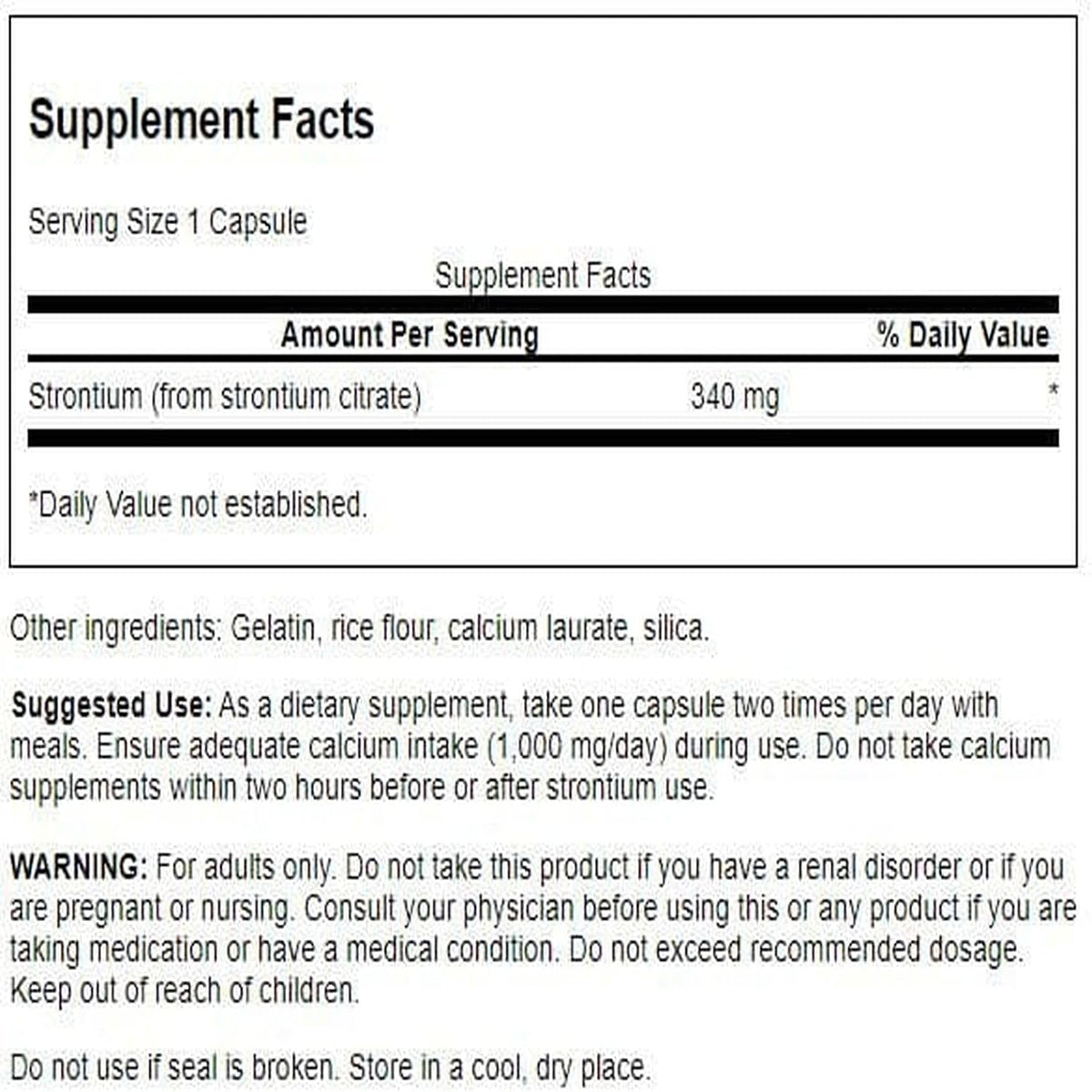 Swanson Strontium Citrate 340 mg Capsules (2 Pack) - görsel 2
