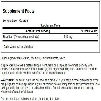 Swanson Strontium Citrate 340 mg Capsules (2 Pack)
