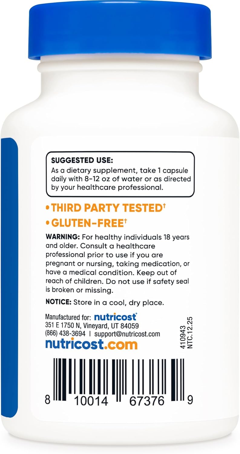 Nutricost Benfotiamine 300mg, 90 Capsules - Fat-Soluble Vitamin B1 Supplement - görsel 4