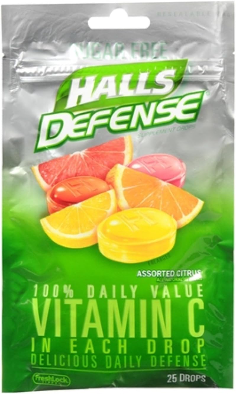 Halls Defence Vitamin C Drops, Assorted Citrus, 30 Count (Pack of 3) - görsel 2