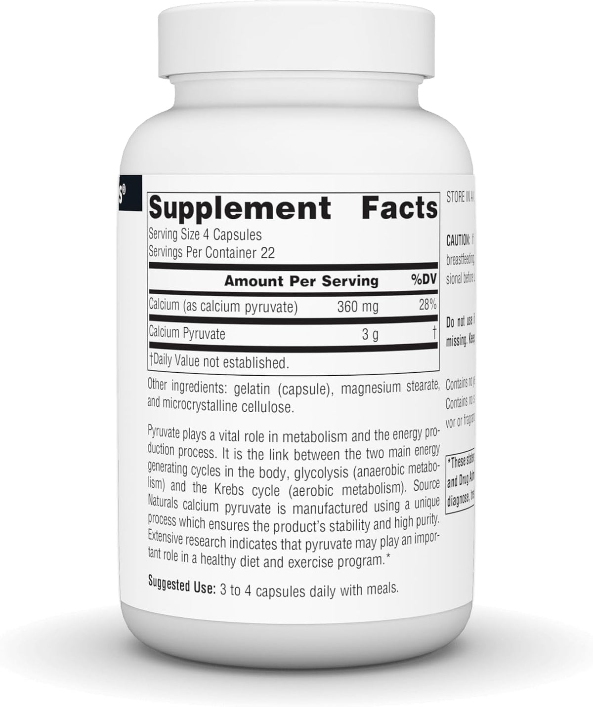 Source Naturals Pyruvate Power - 750 mg - 90 Capsules - görsel 3