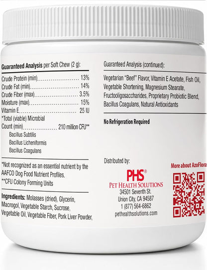 Azoflora Kidney Support Supplement for Dogs – Chicken Flavour Soft Chews (90 Count)