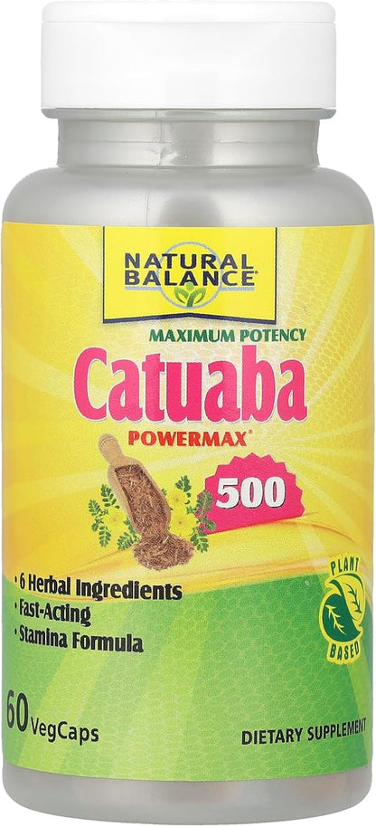 Natural Balance Maximum Potency Catuaba Power Max 500, 60 Veggie Capsules