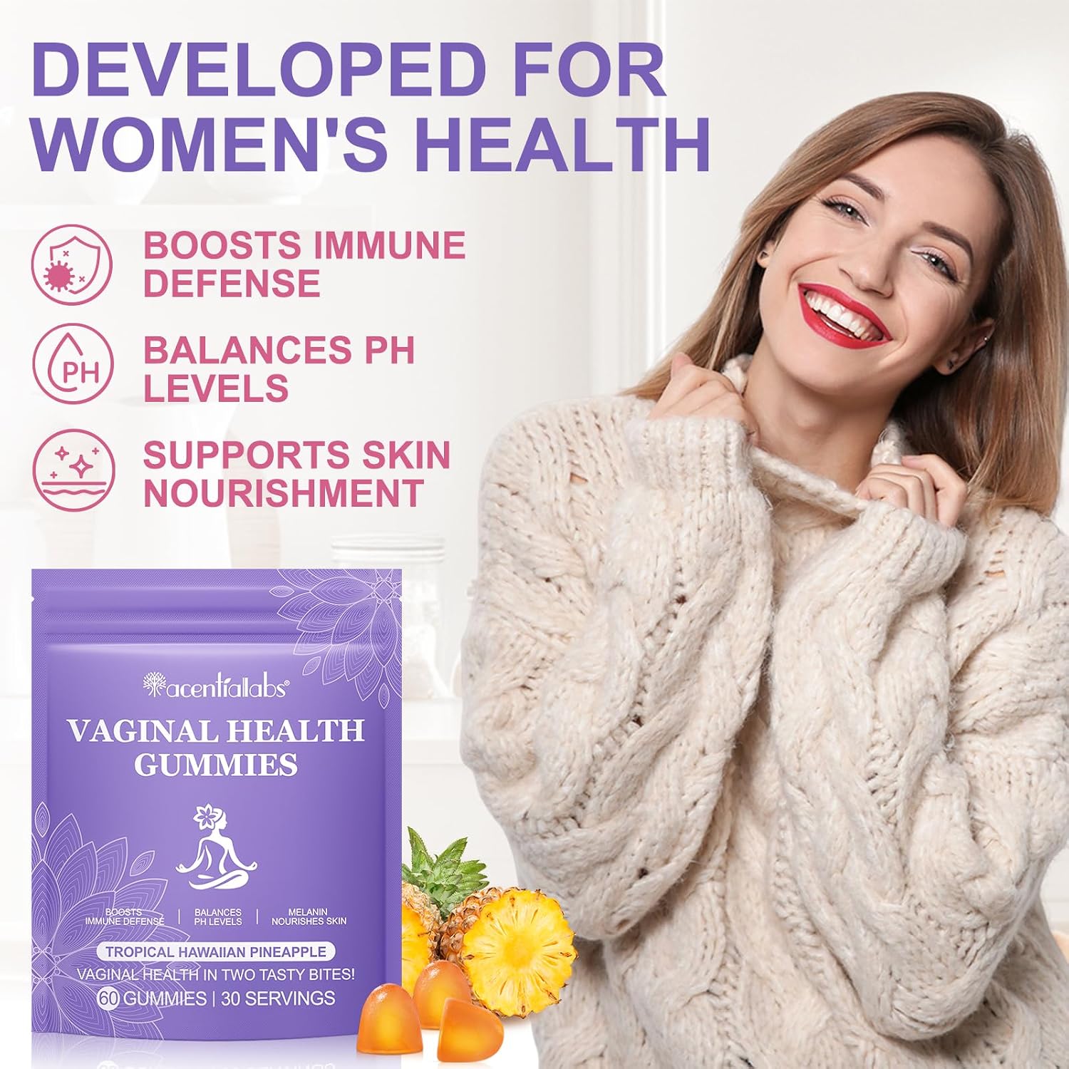Vital Source Vaginal Probiotics Gummies for Women - pH Balance & Feminine Wellness, 60 Gummies - görsel 7