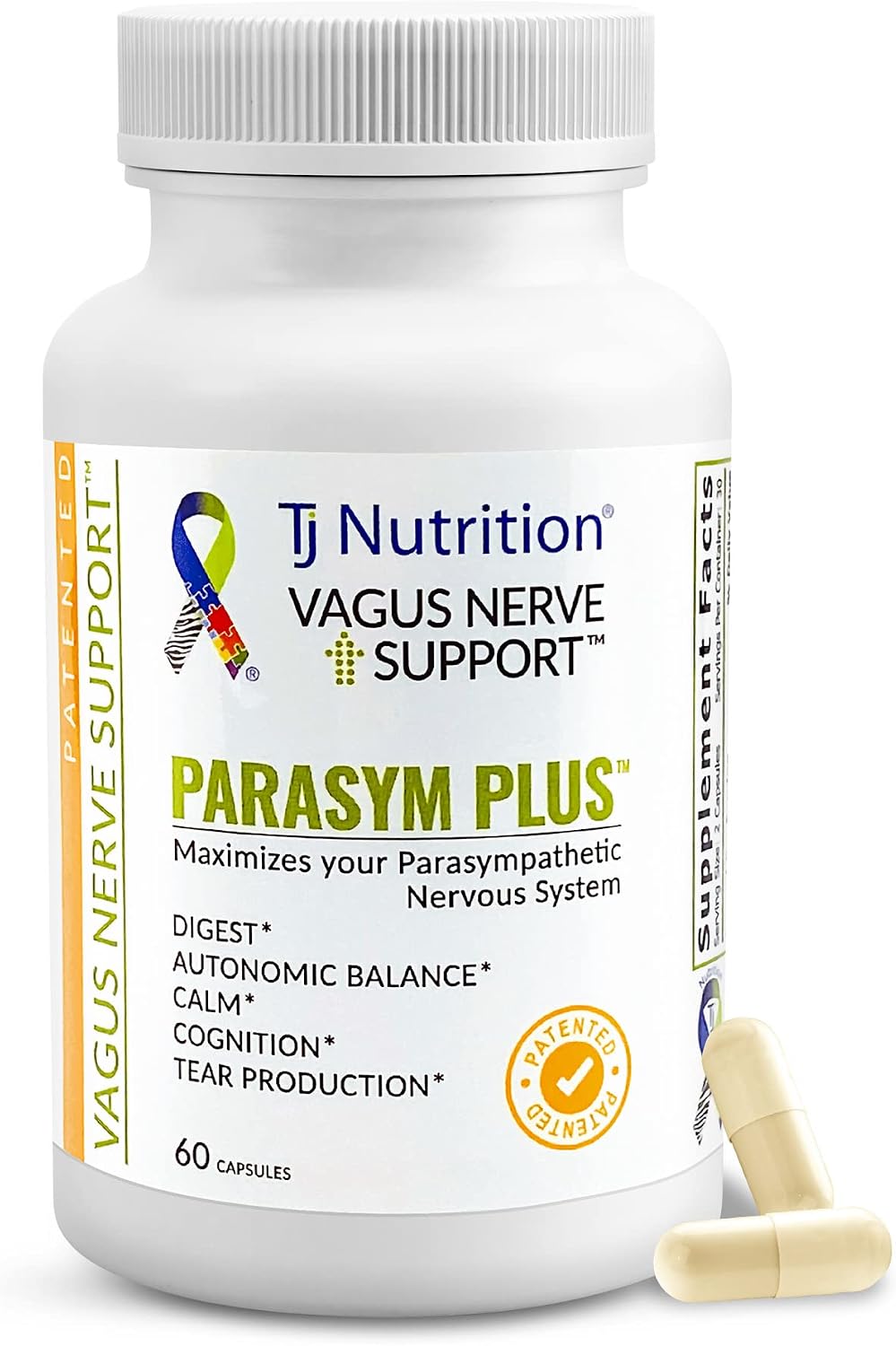 Parasym Plus Vagus Nerve Formula – Patented Digestive & Brain Supplement, 60 Capsules - görsel 1