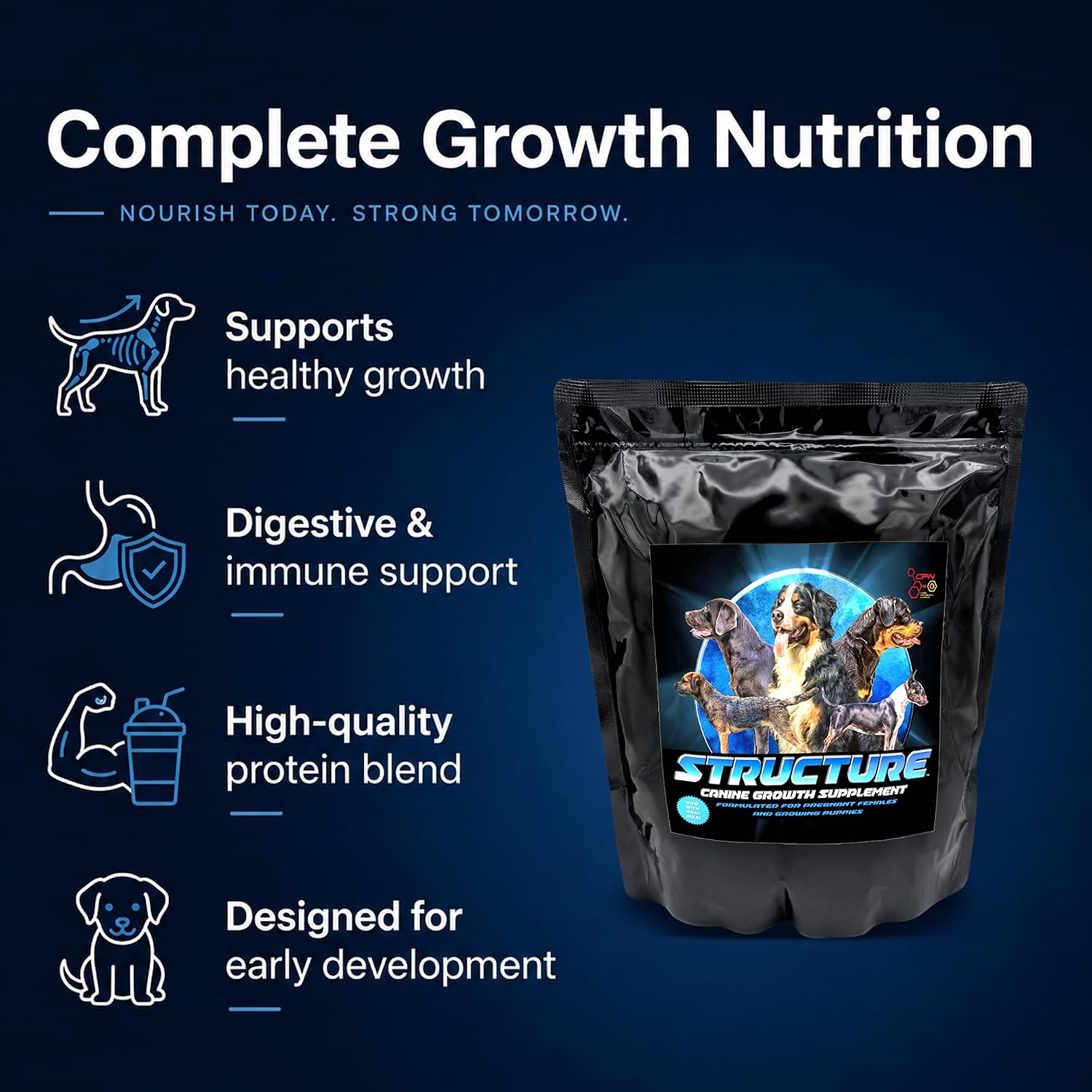 CPN Structure Premium Puppy Growth Supplement – Supports Muscle, Bone & Immune Development – 4 lb - görsel 2