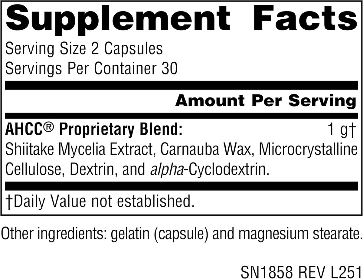 Source Naturals AHCC 500mg, 60 Capsules - görsel 2