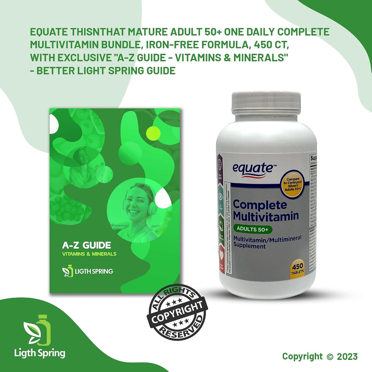 Equate Adults 50+ Complete Multivitamin and Multimineral Food Supplement Tablets, 450 Count - görsel 2