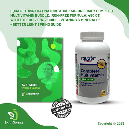 Equate Adults 50+ Complete Multivitamin and Multimineral Food Supplement Tablets, 450 Count