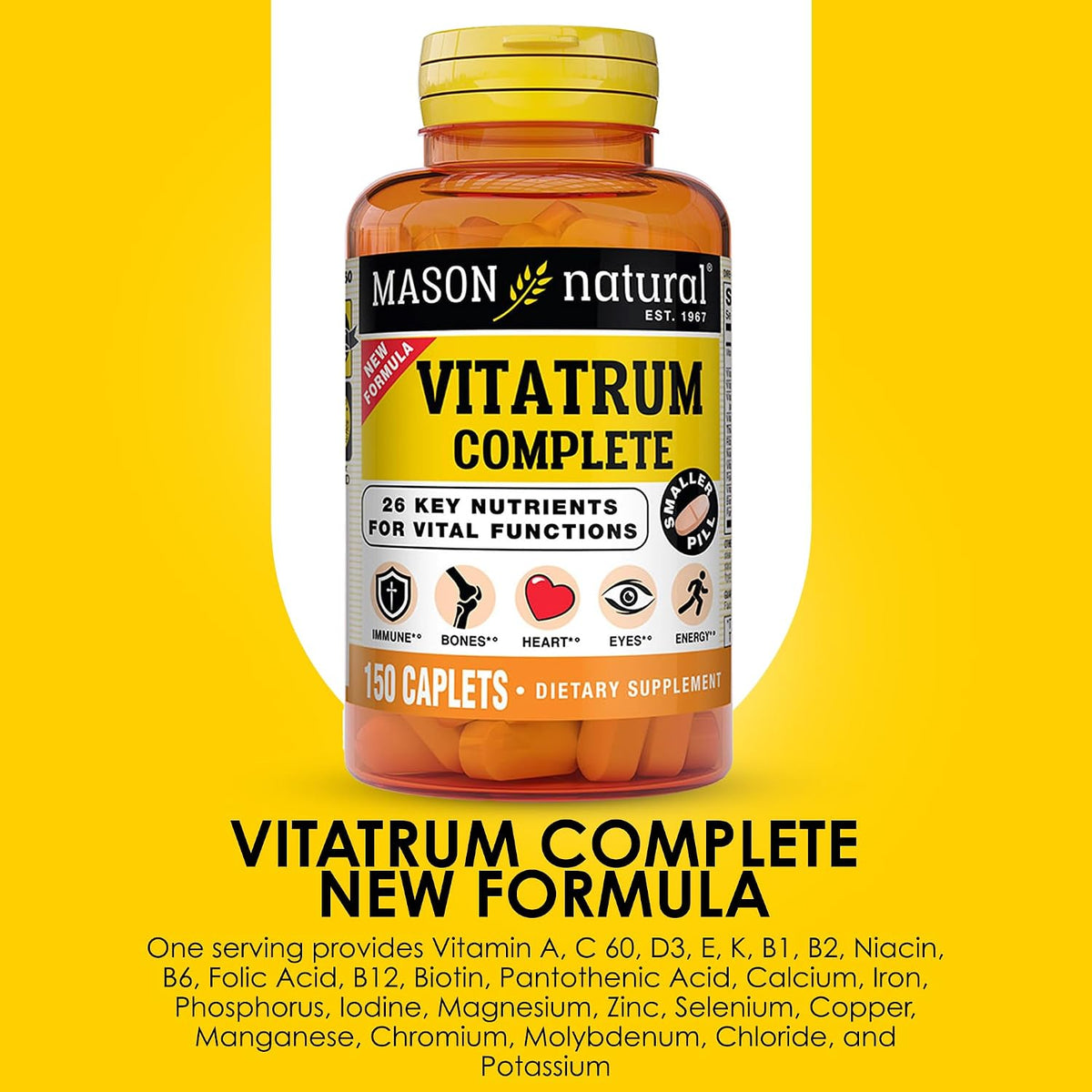 MASON NATURAL Vitatrum Complete Multivitamin & Multimineral, 150 Tablets - görsel 4