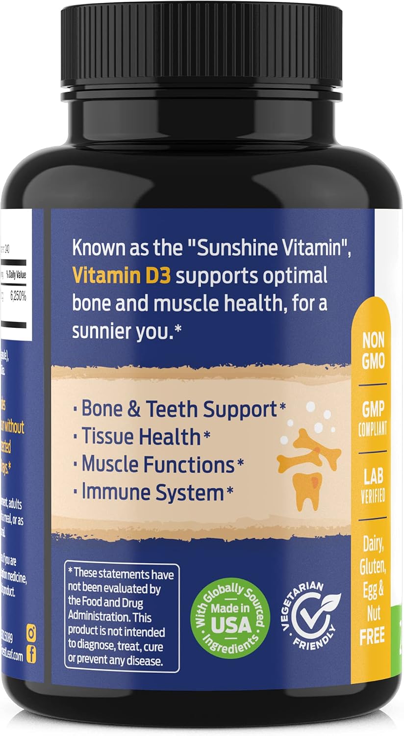 ForestLeaf Vitamin D3 50,000 IU Weekly Supplement – High Potency, 240 Capsules - görsel 8