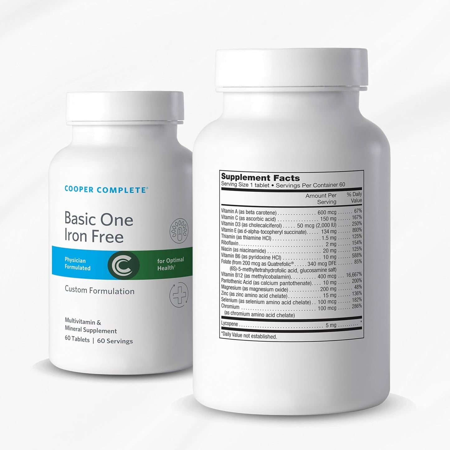 Cooper Complete Basic One Multivitamin Iron Free + Omega-3, 60 Day Supply - görsel 3