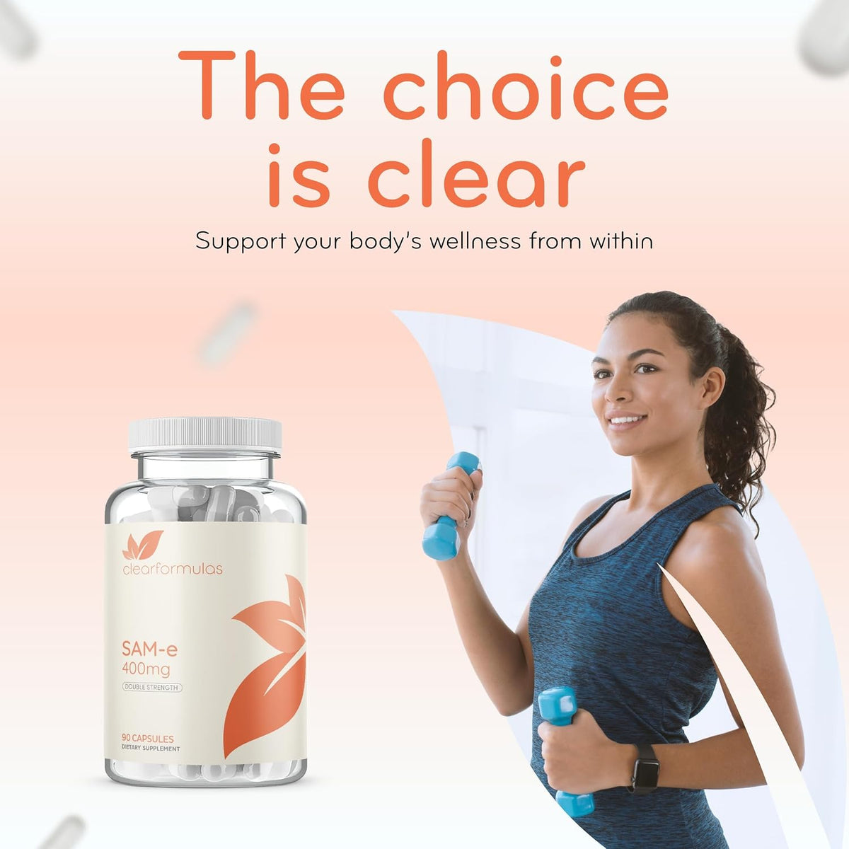 Clear Formulae Bioactive SAM-e 400mg - High-Strength SAM-e Food Supplement with Biologically Active S,S Form - Vegan, Non-GM, Preservative-Free - 90 Capsules - görsel 7