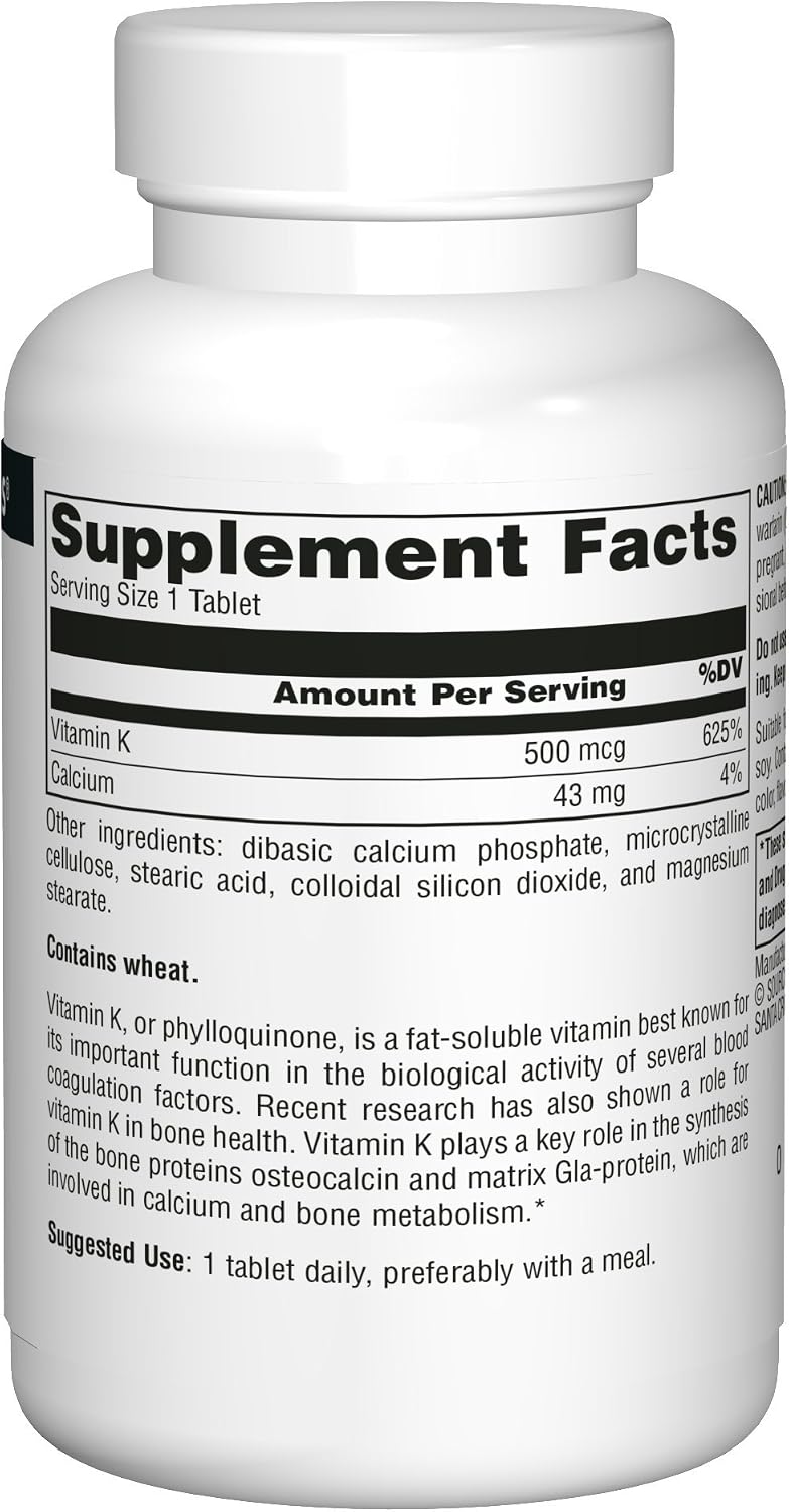 Source Naturals Vitamin K, Supports Normal Bone Health, 100 Tablets - görsel 2