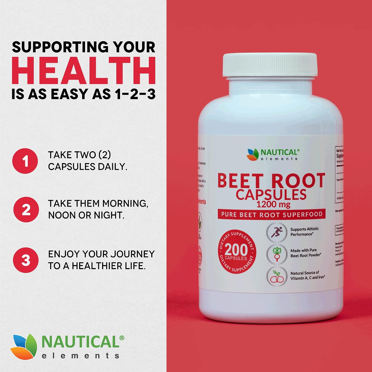 Beetroot Capsules – 1200mg, 200 Count - görsel 6