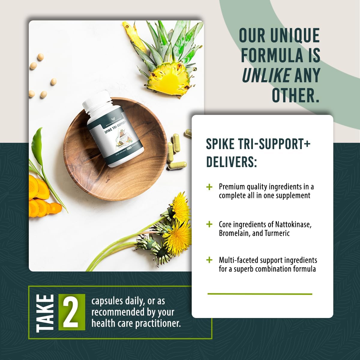 Spike Tri-Support+ with Nattokinase, Bromelain, and Turmeric - görsel 5