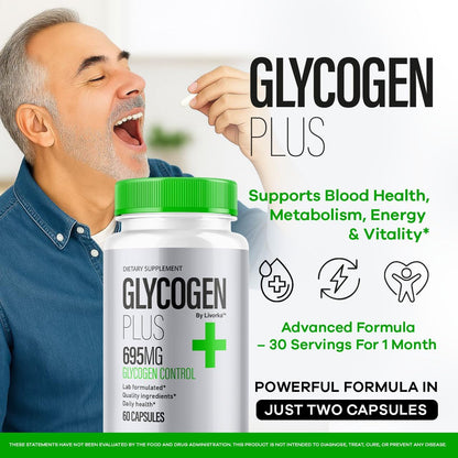 (3 Pack) Glycogen Plus Capsules - Official Advanced Glycogen Support Capsules - Maximum Strength, All-Natural Formula for Overall Health and Wellbeing, 180 Capsules for 3 Months
