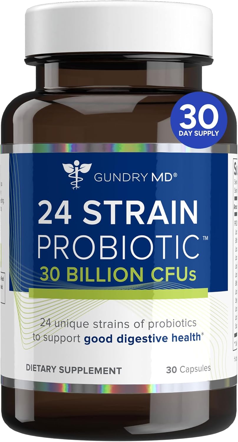 Gundry MD 24-Strain Probiotic – 30 Billion CFUs for Gut Health, Digestion and Immune Support, 30 Capsules - görsel 1