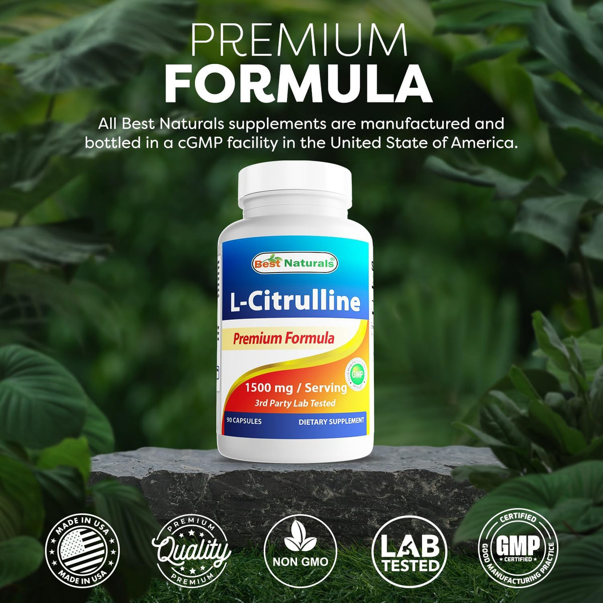 Best Naturals L-Citrulline Capsules – 1500mg/Serving – Non-GMO – Gluten-free – 90 Capsules - görsel 5