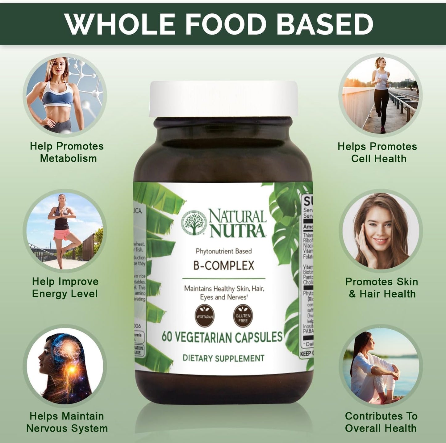 Natural Nutra Vitamin B Complex, 60 Vegetarian Capsules - görsel 3