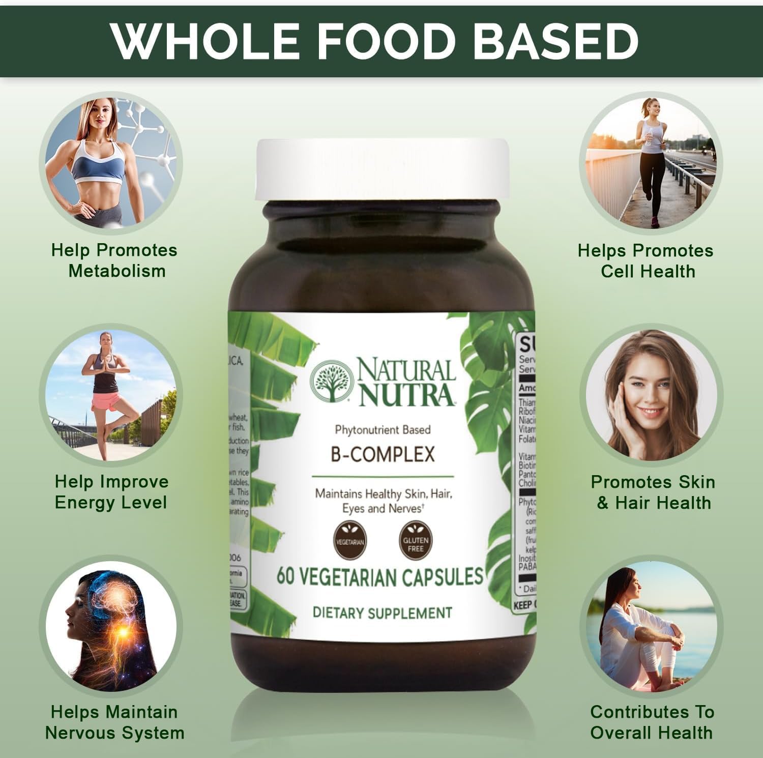 Natural Nutra Vitamin B Complex, 60 Vegetarian Capsules - görsel 3