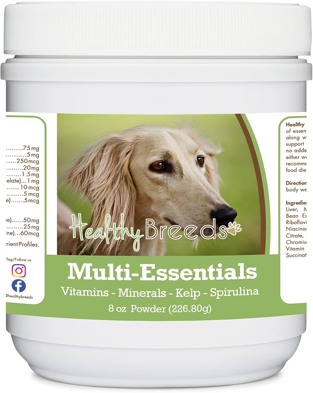 Healthy Breeds Saluki Multi-Essentials Powder for Dogs – an Ideal Supplement of Vitamins, Minerals & Antioxidants for Your Dog – 227g - görsel 1
