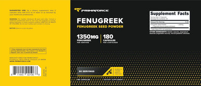 Primaforce Fenugreek Seed Capsules (180 Capsules, 1350mg Per Serving)