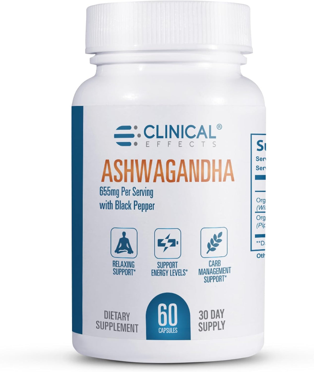 Clinical Effects Ashwagandha with Black Pepper - 60 Capsules - görsel 1