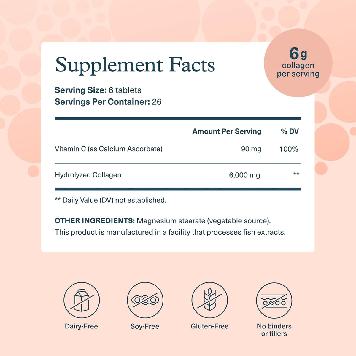 Youtheory Advanced Collagen with Vitamin C – 6000 mg Hydrolysed Collagen Peptides – 160 Tablets - görsel 2