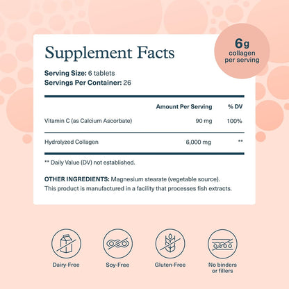 Youtheory Advanced Collagen with Vitamin C – 6000 mg Hydrolysed Collagen Peptides – 160 Tablets