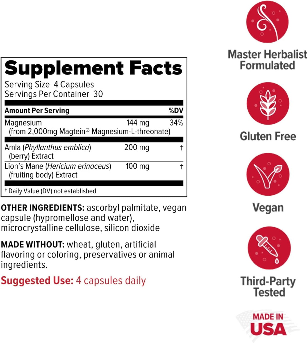 Redd Remedies Brain Awakening – Cognitive Function & Focus Support, 120 Vegan Capsules - görsel 2