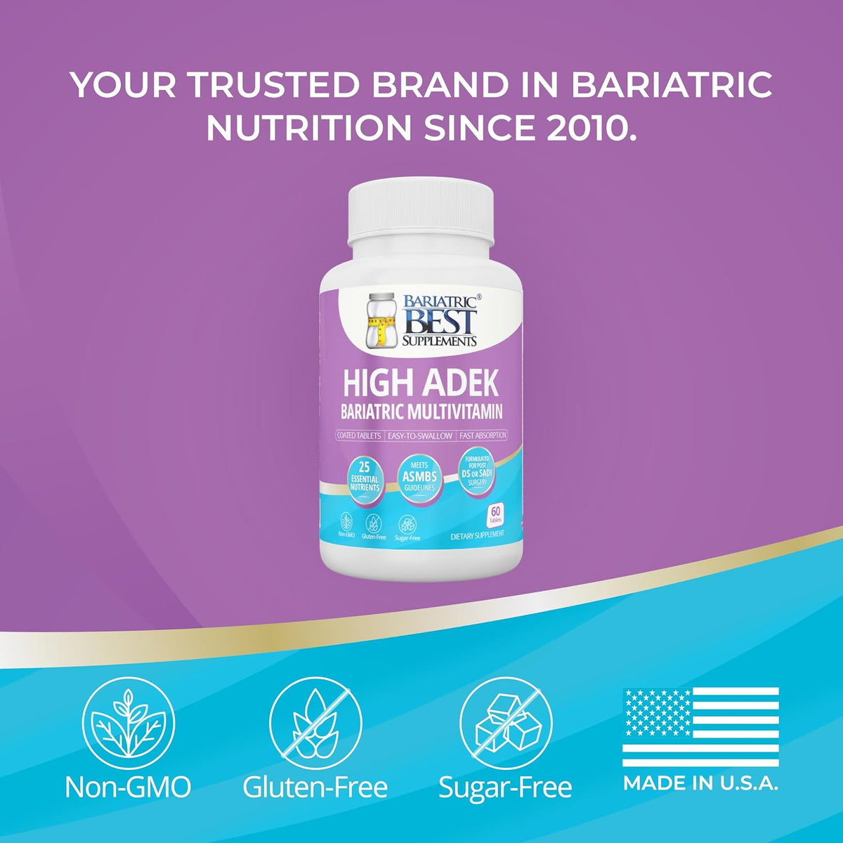 High ADEK Bariatric Multivitamin - for DS, SADI & BPD/DS Surgery - 60 Tablets - görsel 5
