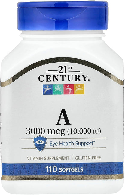 21st Century Vitamin A 10,000 IU Softgels, 110 Count