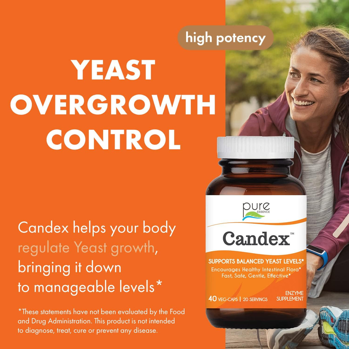 Pure Essence Candex Supplement – Digestive Enzyme Support for Gut Health – 40 Capsules - görsel 2