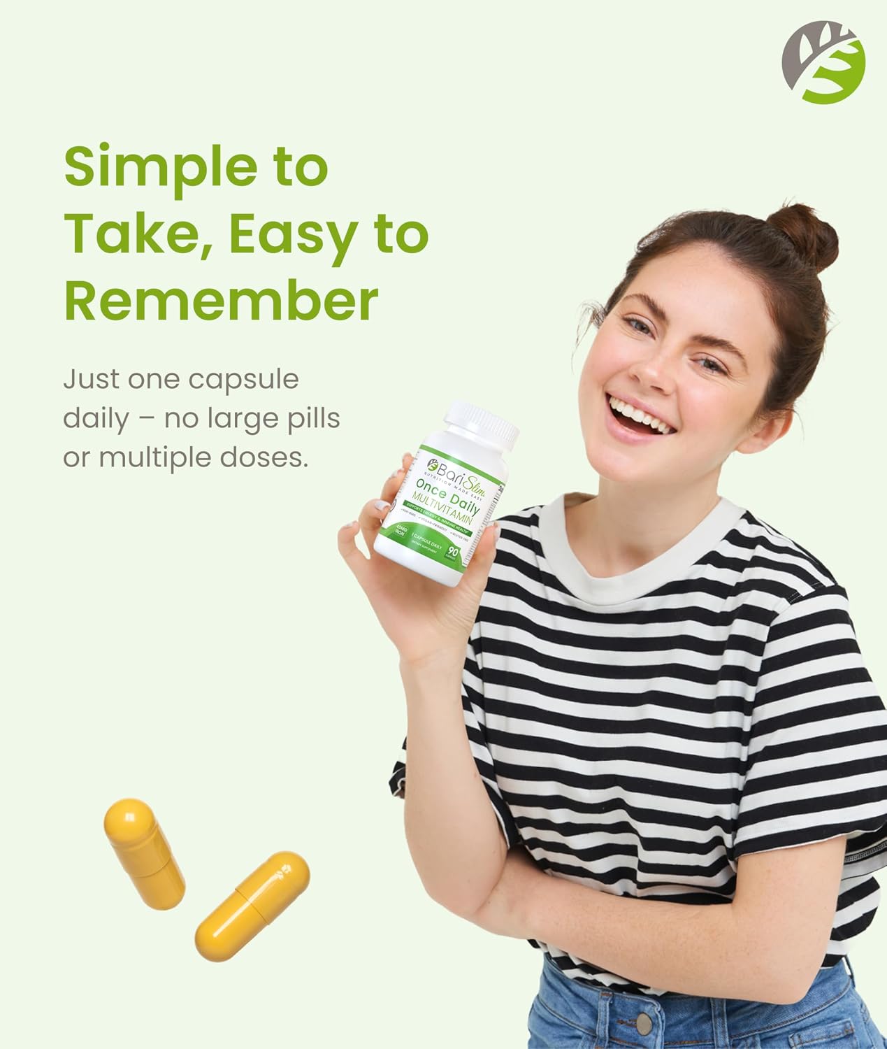 BariSlim Once Daily Bariatric Multivitamin Capsules - 45mg Iron - 90 Day Supply - görsel 6
