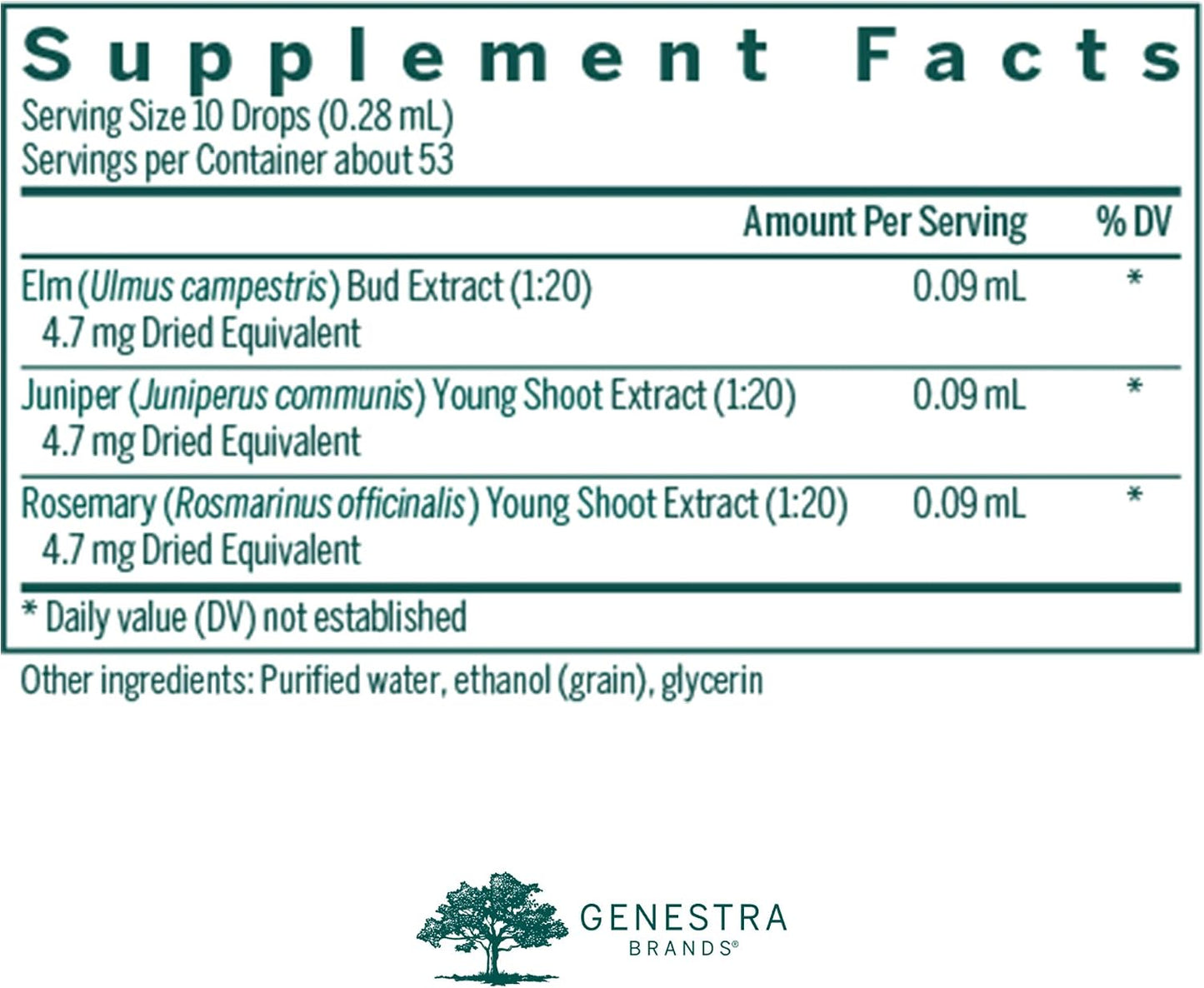 Genestra Brands Acn-gen | Elm, Juniper, and Rosemary Herbal Supplement, 15 ml - görsel 2