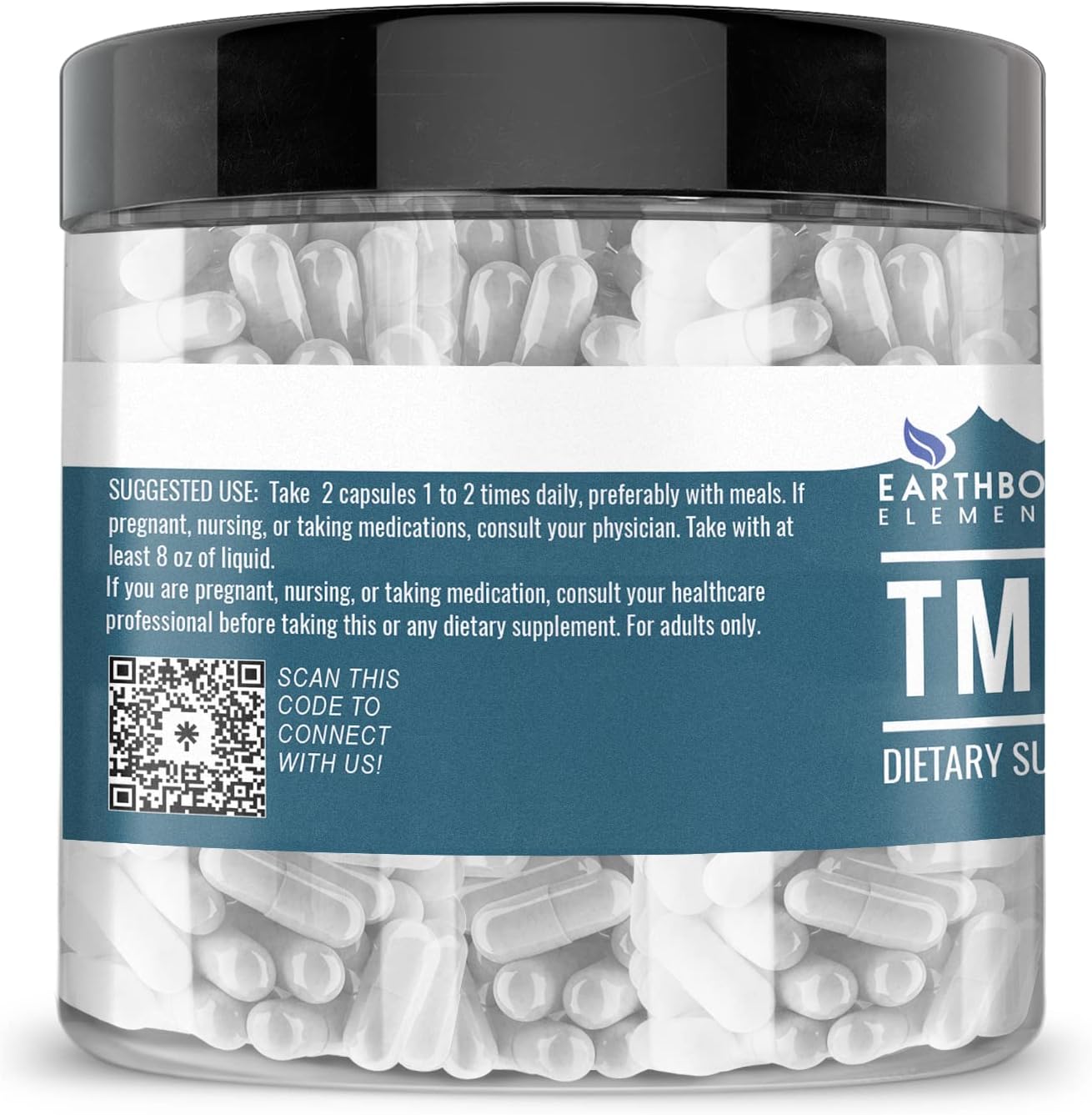 Earthborn Elements TMG Betaine Anhydrous Trimethylglycine 200 Capsules, Pure & Undiluted, No Additives - görsel 3