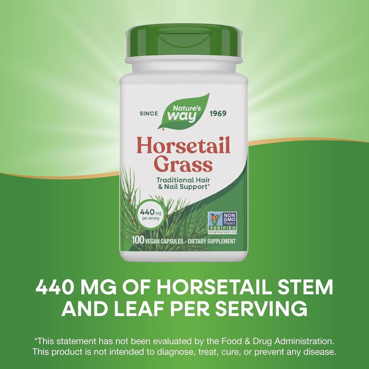 Nature's Way Horsetail Grass - 440mg per Capsule - Hair & Nail Support - 100 Capsules - görsel 4