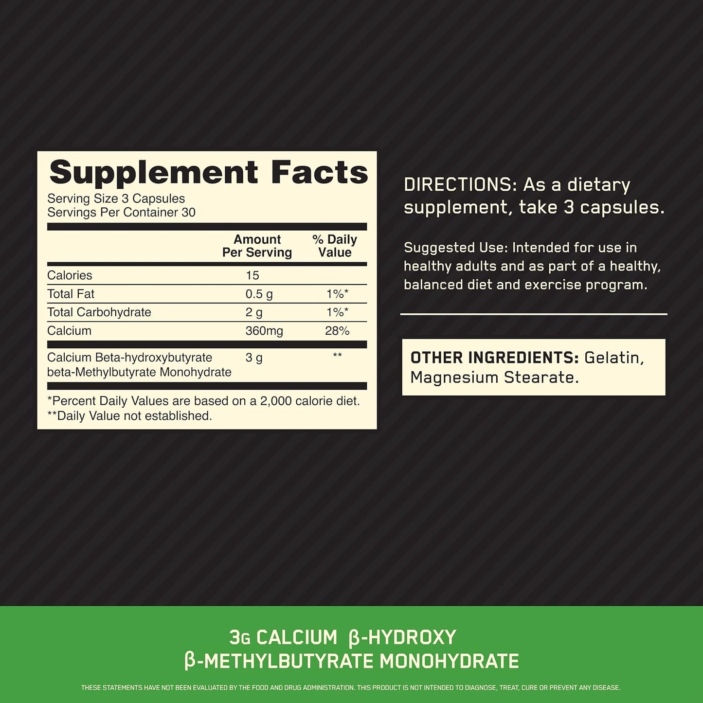 Optimum Nutrition HMB 1000 Caps, 1g of Calcium beta-Hydroxy beta-methylbutyrate per Capsule, 90 Capsules - görsel 2