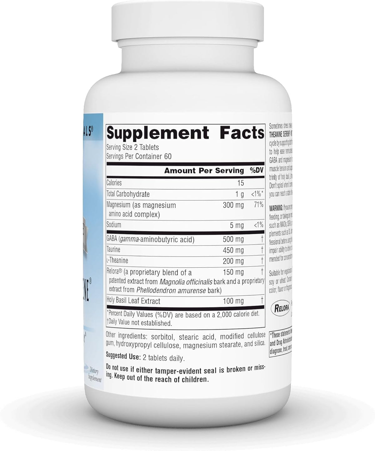 Source Naturals Theanine Serene with Relora, Calm Mind and Body* - 120 Tablets - görsel 2
