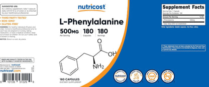 Nutricost L-Phenylalanine 500 mg - 180 Capsules